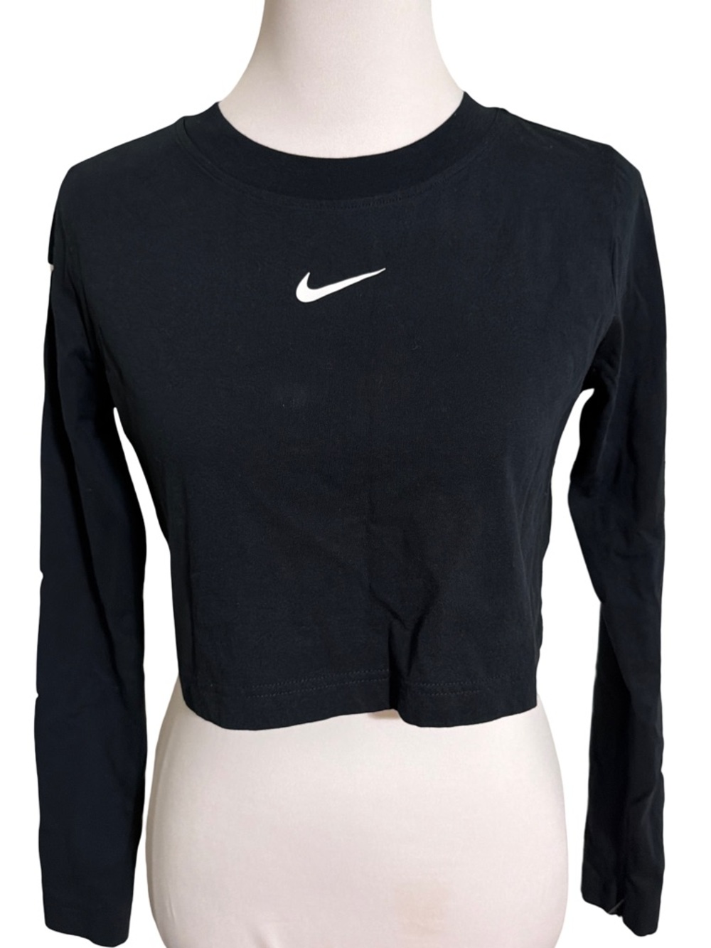 Nike Black Long Sleeve Cropped Tee